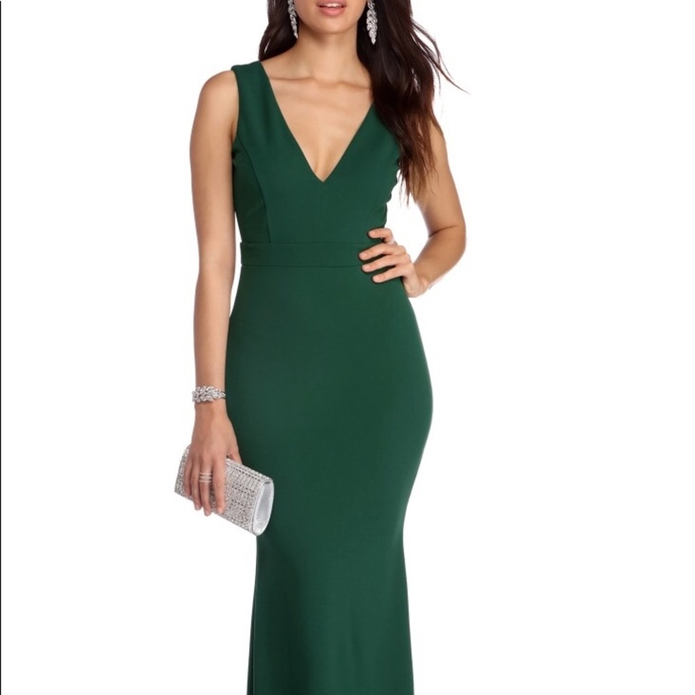Long green dress